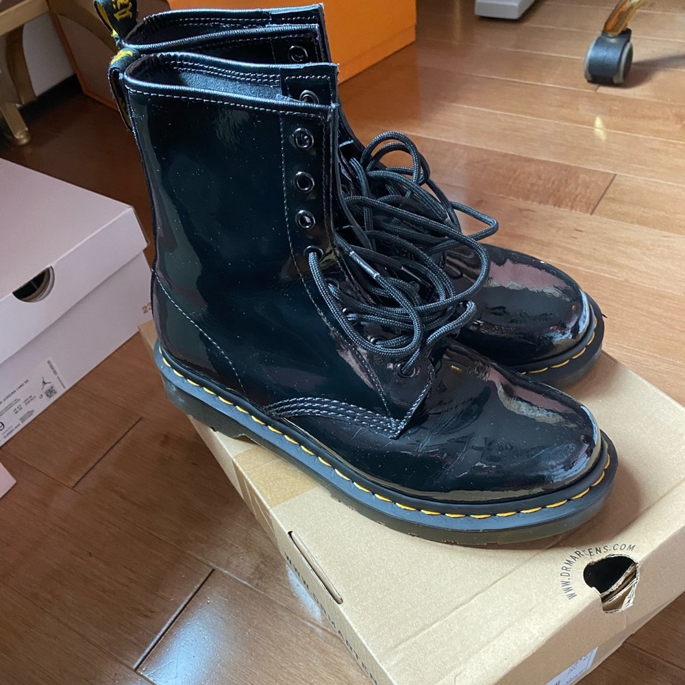 Dr Martens patent leather boots